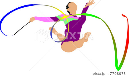 Woman gymnastic vector illustration. Free callisthenics Woman gymnastic vector illustration. Free callisthenics 7708073