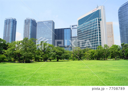 7月　都市の風景・街並み219超高層ビル・新緑 7708789
