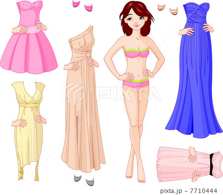 Girl with evening dresses 7710444