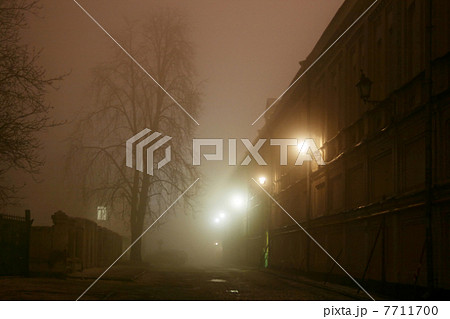 Night street in the fog 7711700