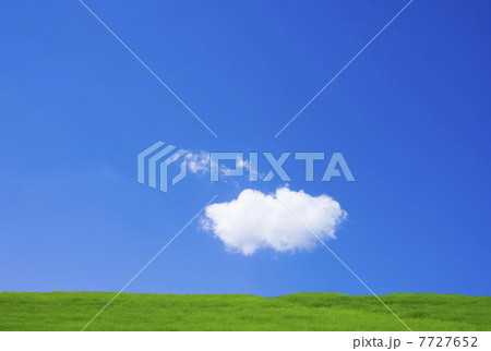 草原と青空とぽっかり雲 7727652