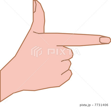 人差し指と親指を立てた女性の右手のイラスト素材