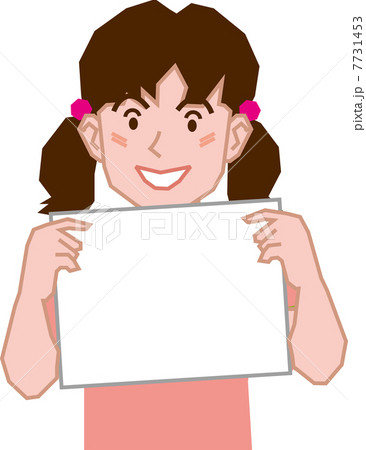 紙切れを持つ小学生の女子 7731453