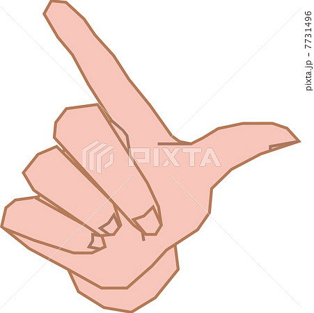 人差し指と親指を立てた男性の右手正面のイラスト素材