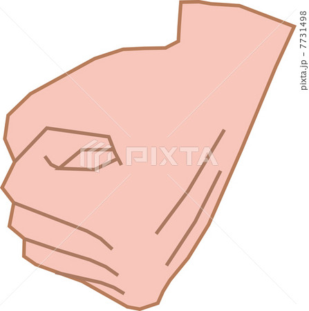 男性の左手の握りこぶしのイラスト素材