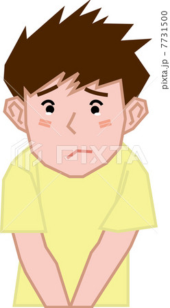 泣き顔の幼稚園児の男子のイラスト素材