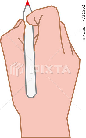 鉛筆を持つ男性の右手のイラスト素材