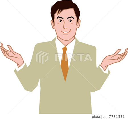 40's businessman who spreads his hands a little - Stock