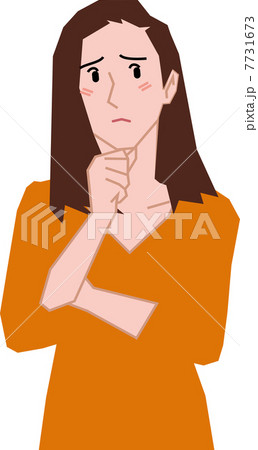 頬杖をして考える３０代女性 7731673