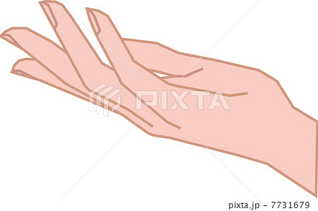 手のひらを上に向けた女性の右手のイラスト素材