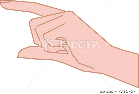 人差し指と親指を開いた女性の左手のイラスト素材