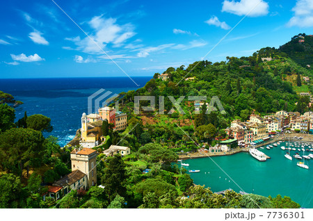 Portofino village on Ligurian coast, Italy Portofino village on Ligurian coast, Italy 7736301