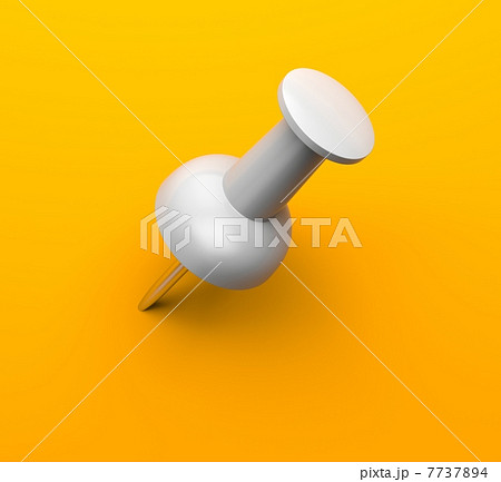 White push pin on orange background White push pin on orange background 7737894