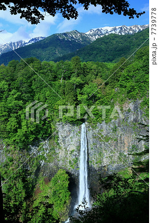 白山連峰と白水滝 白山連峰と白水滝 7739778