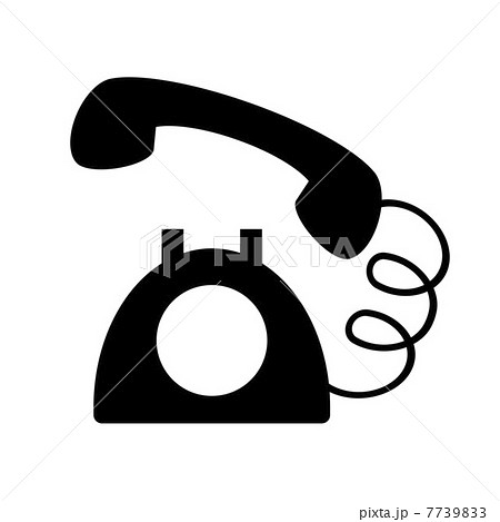 黒電話のマークのイラスト素材
