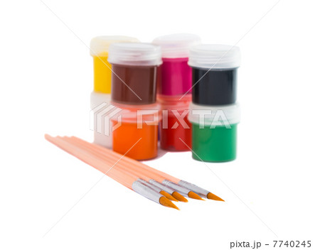 gouache of paint and brush gouache of paint and brush 7740245