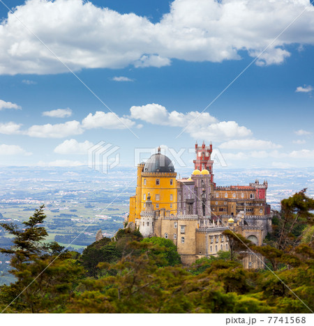 Aerial view of  Palácio da Pena / Sintra, Lisboa / Portugal 7741568