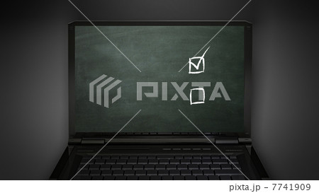 questionnaire box is display on laptop screen 7741909