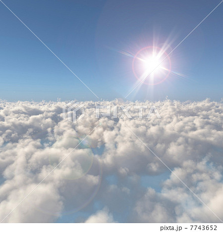 雲海と太陽のイラスト素材