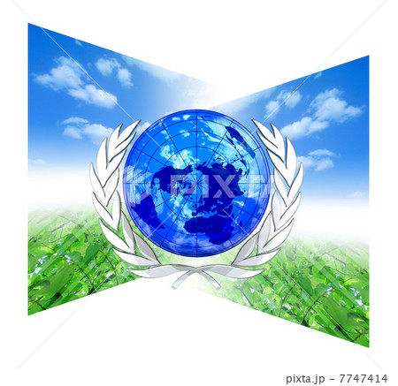 地球の平和／国際連合マークイメージ 7747414