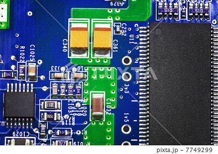 Close-up of electronic circuit board. Macro . 7749299