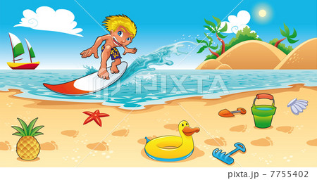 Surfing in the sea. 7755402