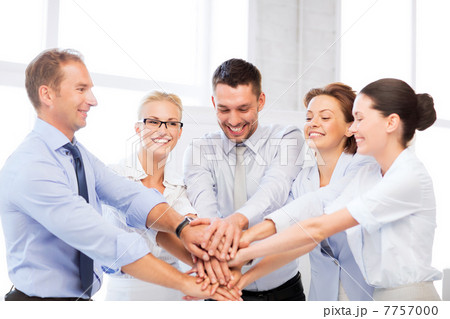 business team celebrating victory in office 7757000