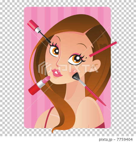 Young Model applying cosmetics make up 7759404