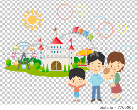 遊園地に来た親子 7760008