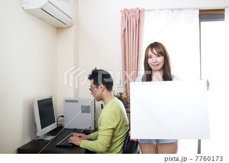 メッセージボード　ミドル夫婦　書斎 7760173
