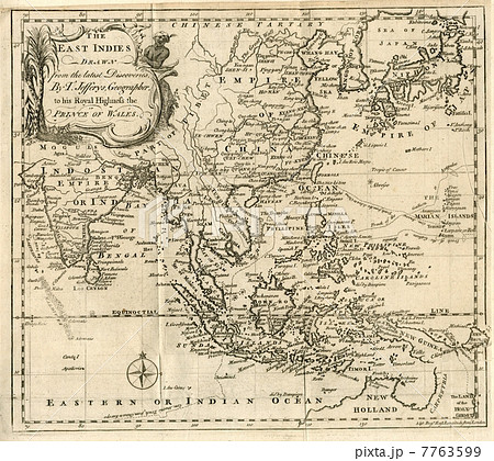 18世紀古地図「日本・中国・東南アジア」 / Antique Mapの写真素材 