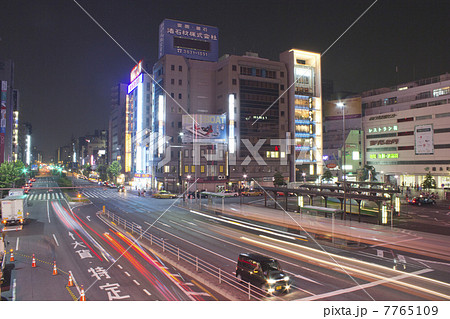 錦糸町駅前の夜景の写真素材