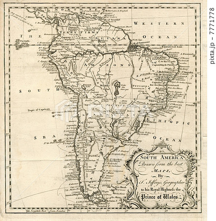 18世紀古地図 南アメリカ の写真素材