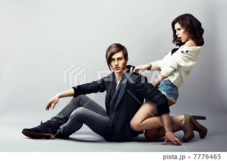 Beautiful Flirtatious Couple in Foreplay Game. Relationship & Fondness 7776465