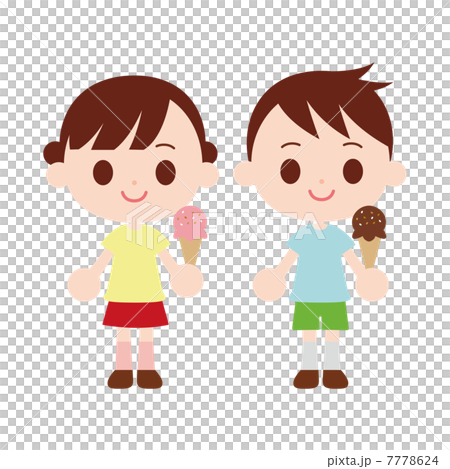 アイスクリームを持った子ども 7778624