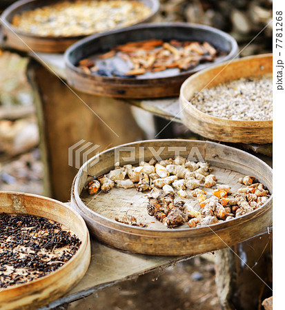 Various spices are drying at open air 7781268