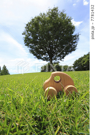 芝生とクルマの模型 7781432