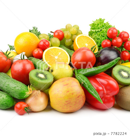 fruits and vegetables  isolated on a white background 7782224