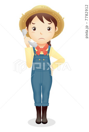 麦藁帽子の女性イラスト 7782912