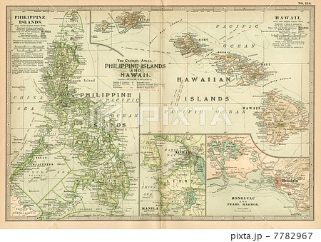 20世紀初頭古地図「ハワイ・フィリピン」 7782967