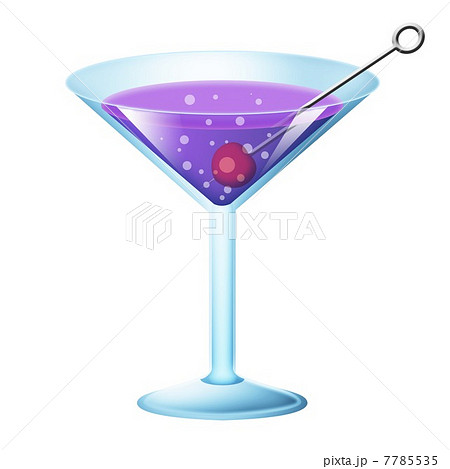 カクテル バイオレットフィズのイラスト素材