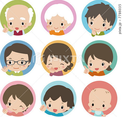 いろいろな人物の表情のイラスト素材