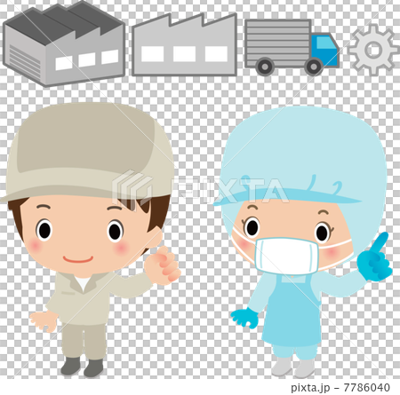 工場と作業員のイメージ 7786040
