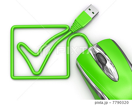 Online checklist. Computer mouse on white isolated background. Online checklist. Computer mouse on white isolated background. 7790320