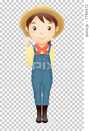 麦藁帽子の女性イラスト 麦藁帽子の女性イラスト 7790472