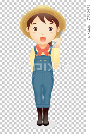 麦藁帽子の女性イラスト 麦藁帽子の女性イラスト 7790473