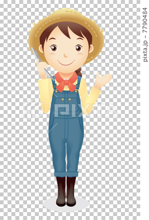 Women's straw hat illustration Women's straw hat illustration 7790484