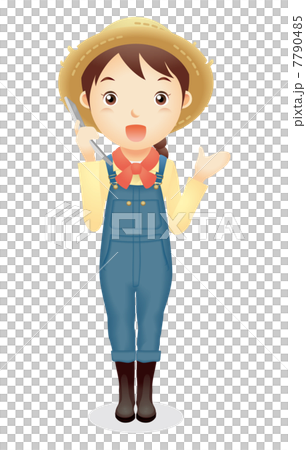 Women's straw hat illustration Women's straw hat illustration 7790485