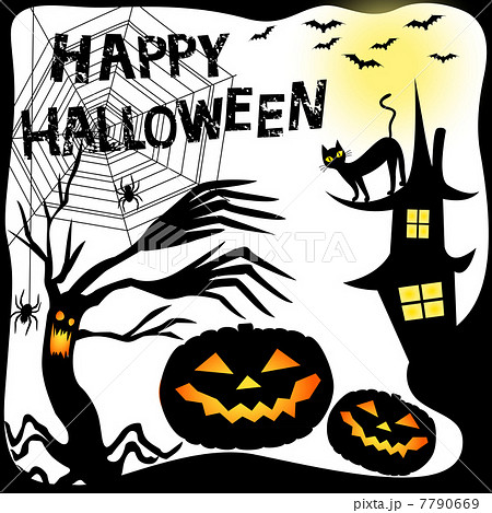 ハロウィンフレーム白 ハロウィンフレーム白 7790669