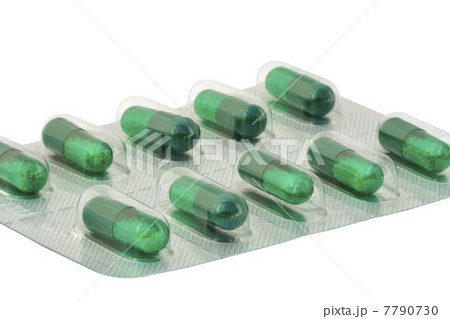 Blister green capsule microgranules isolated 7790730